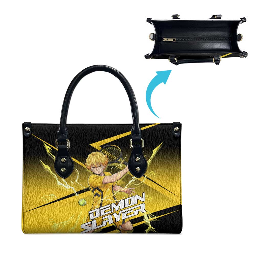 Zenitsu Agatsuma Thunder Smash Leather Bag Sporty Anime Mashup Style