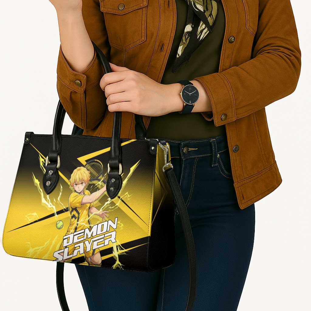 Zenitsu Agatsuma Thunder Smash Leather Bag Sporty Anime Mashup Style