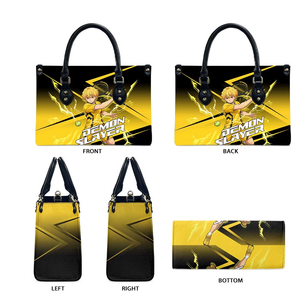 Zenitsu Agatsuma Thunder Smash Leather Bag Sporty Anime Mashup Style