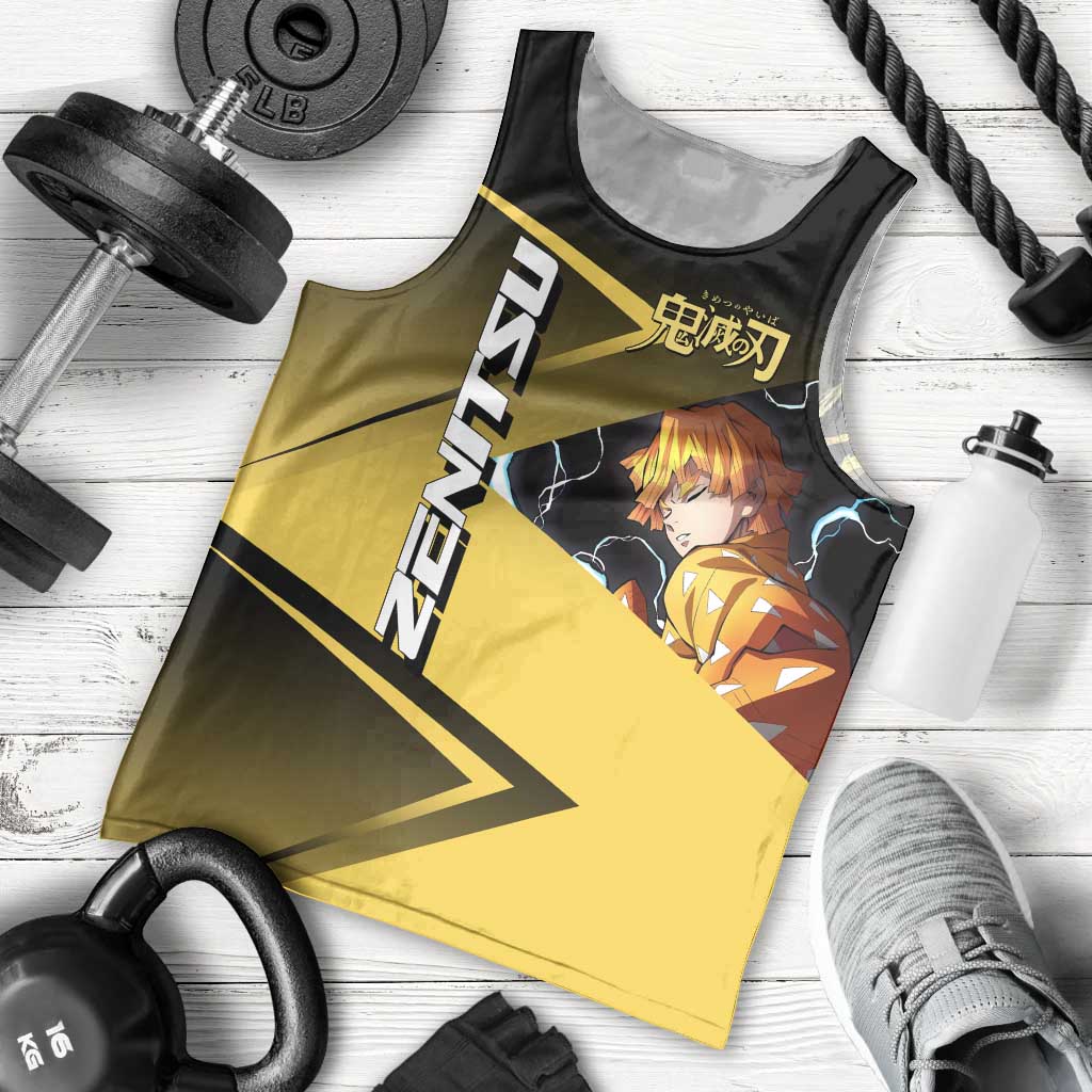Zenitsu Agatsuma Thunder Smash Men Tank Top Sporty Anime Mashup Style