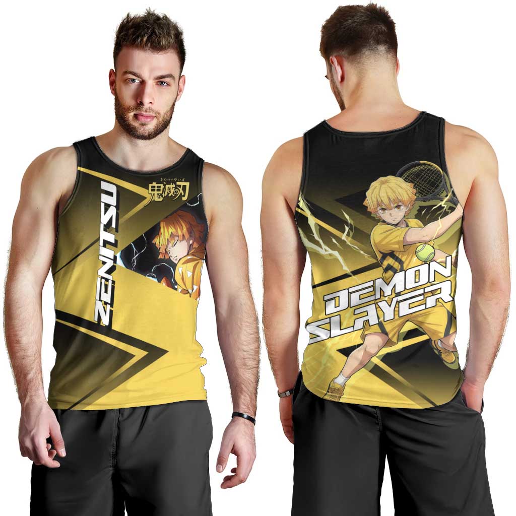 Zenitsu Agatsuma Thunder Smash Men Tank Top Sporty Anime Mashup Style