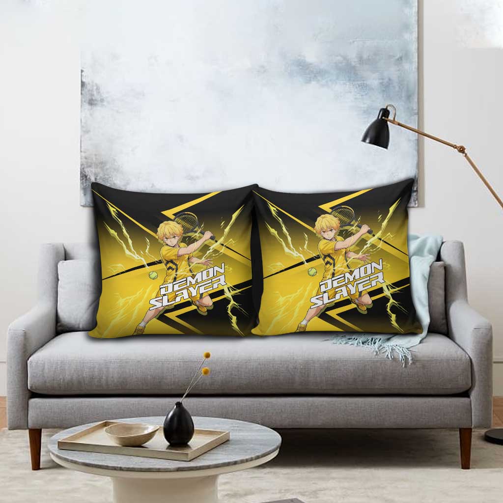 Zenitsu Agatsuma Thunder Smash Pillow Cover Sporty Anime Mashup Style