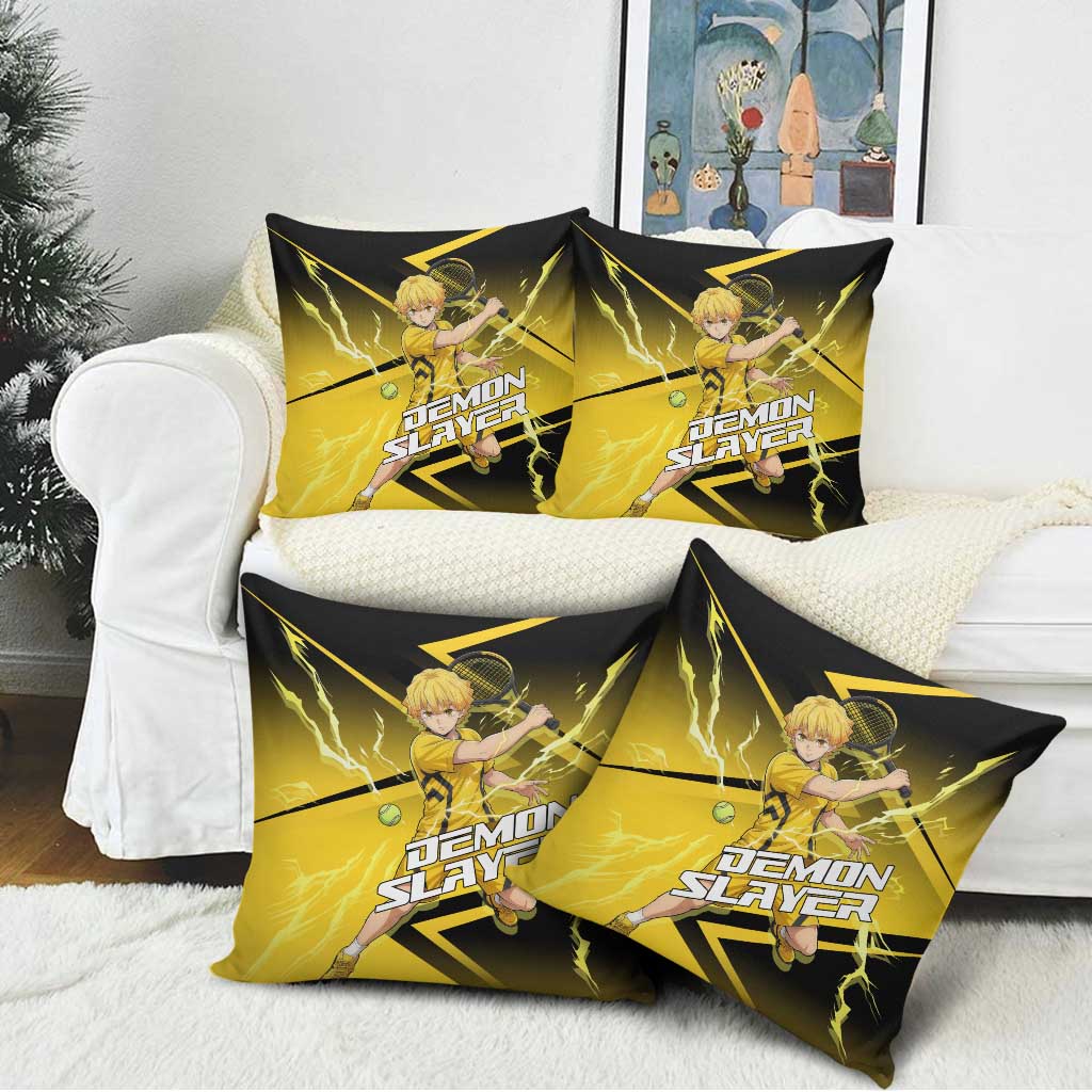 Zenitsu Agatsuma Thunder Smash Pillow Cover Sporty Anime Mashup Style
