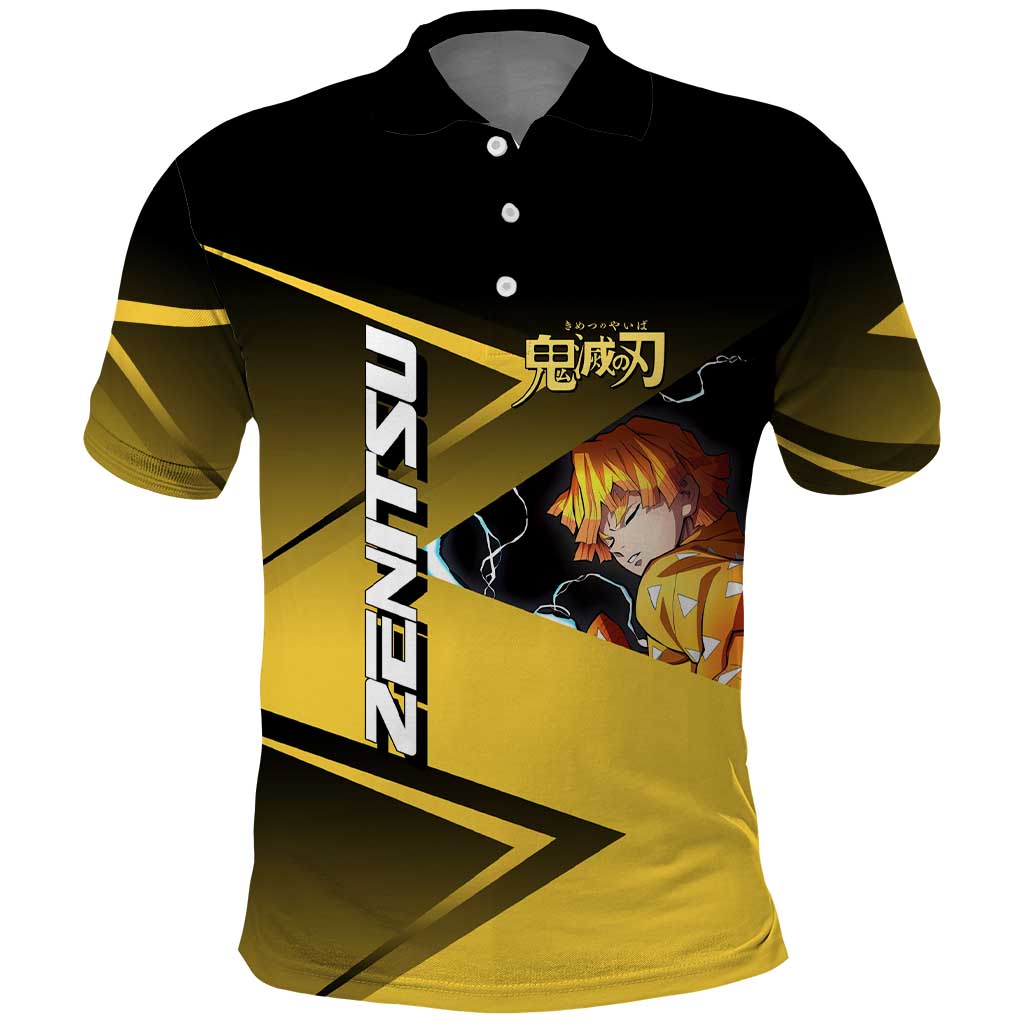 Zenitsu Agatsuma Thunder Smash Polo Shirt Sporty Anime Mashup Style