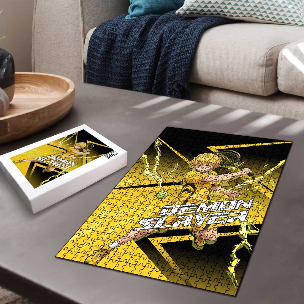 Zenitsu Agatsuma Thunder Smash Puzzle Sporty Anime Mashup Style