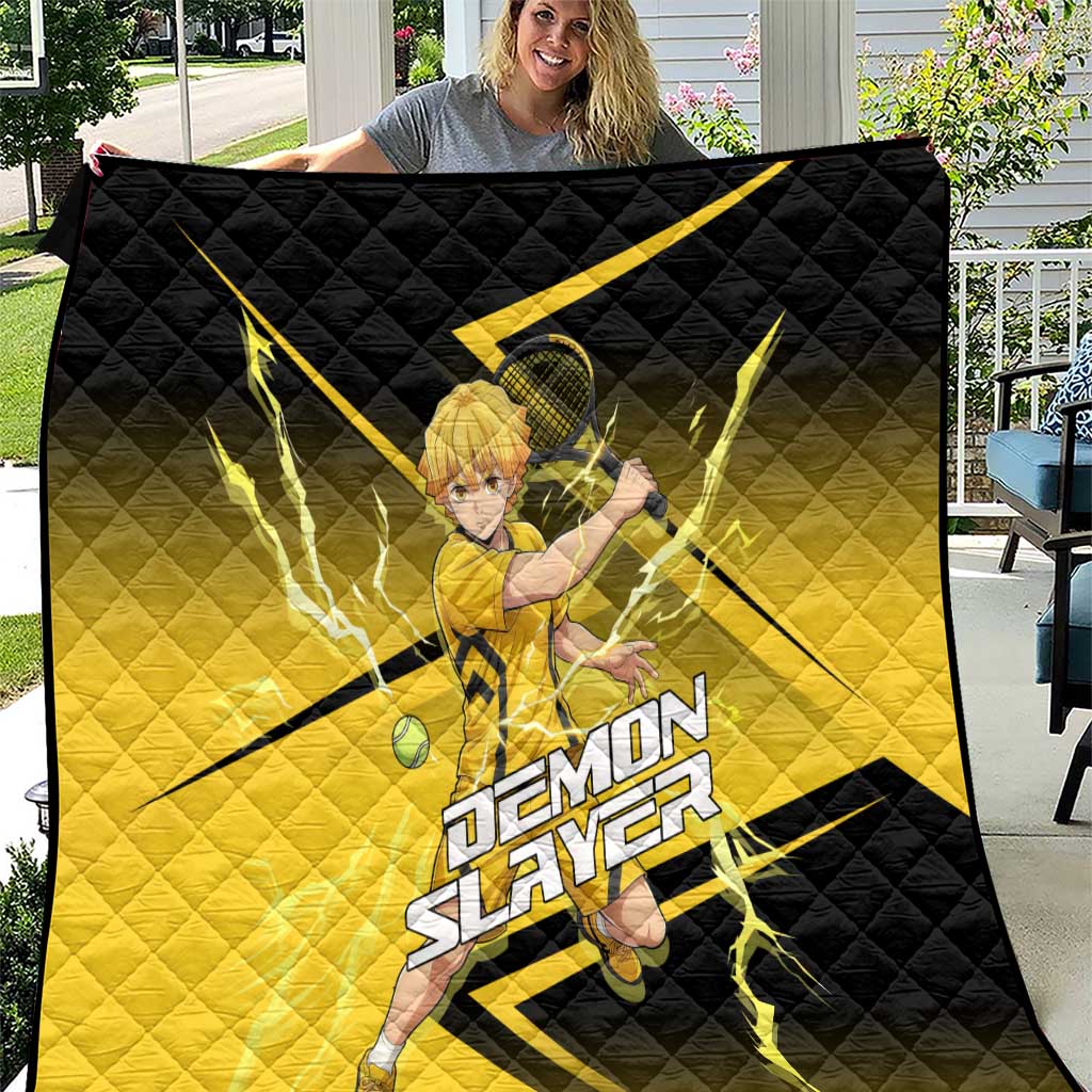 Zenitsu Agatsuma Thunder Smash Quilt Sporty Anime Mashup Style