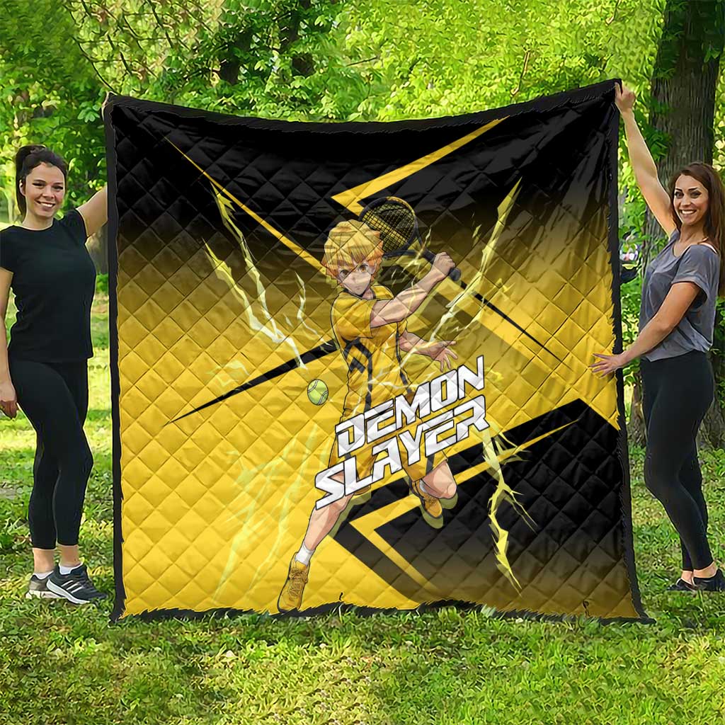 Zenitsu Agatsuma Thunder Smash Quilt Sporty Anime Mashup Style