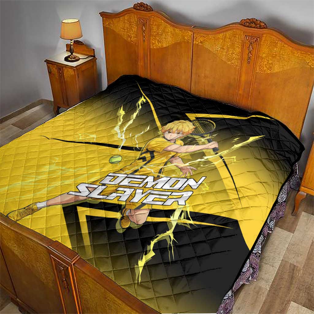 Zenitsu Agatsuma Thunder Smash Quilt Sporty Anime Mashup Style
