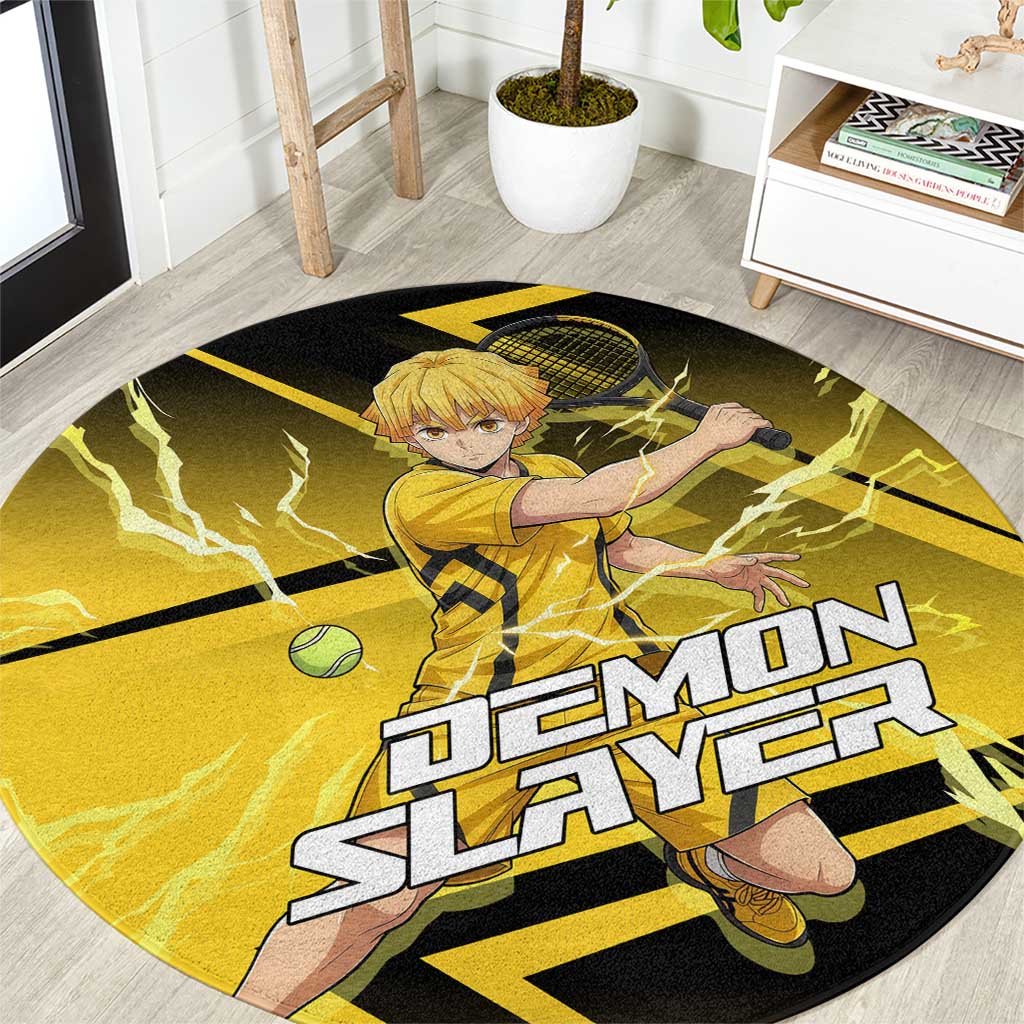 Zenitsu Agatsuma Thunder Smash Round Carpet Sporty Anime Mashup Style