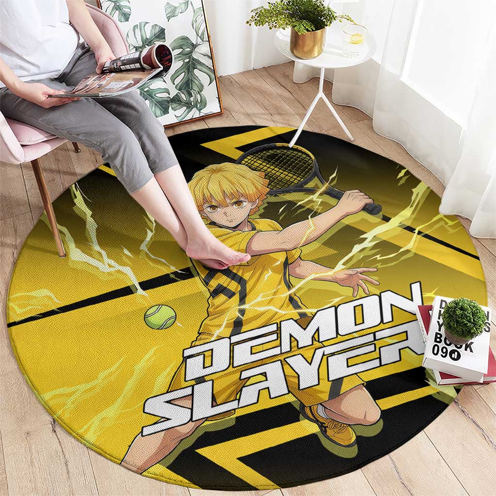 Zenitsu Agatsuma Thunder Smash Round Carpet Sporty Anime Mashup Style