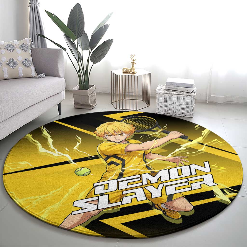 Zenitsu Agatsuma Thunder Smash Round Carpet Sporty Anime Mashup Style