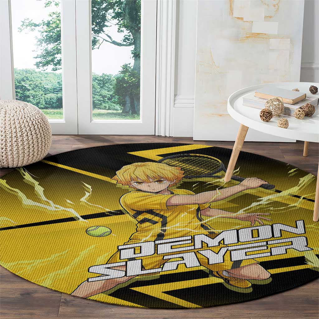 Zenitsu Agatsuma Thunder Smash Round Carpet Sporty Anime Mashup Style