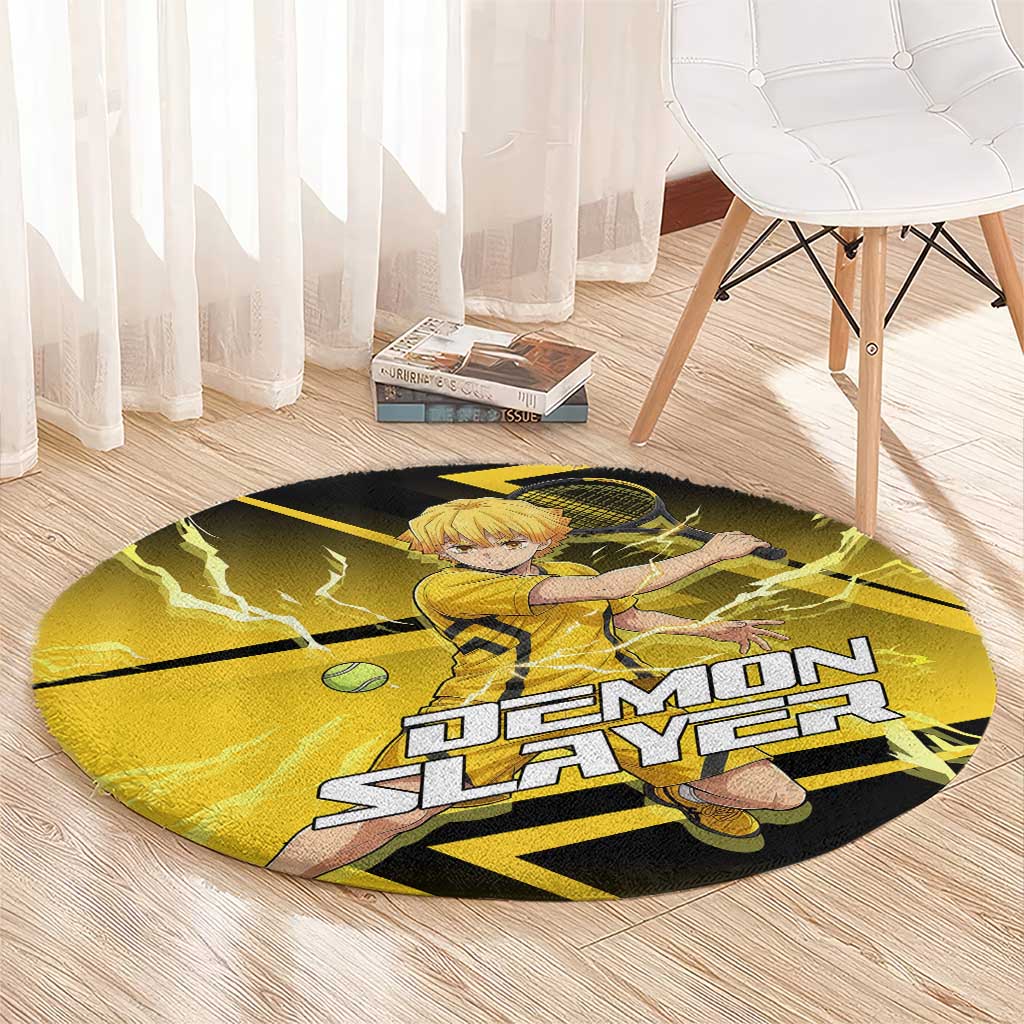 Zenitsu Agatsuma Thunder Smash Round Carpet Sporty Anime Mashup Style