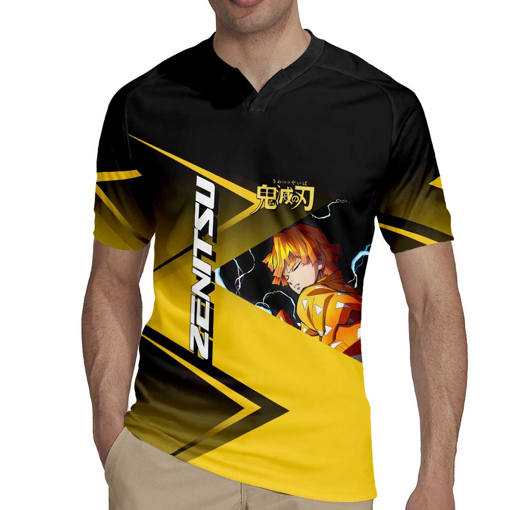 Zenitsu Agatsuma Thunder Smash Rugby Jersey Sporty Anime Mashup Style