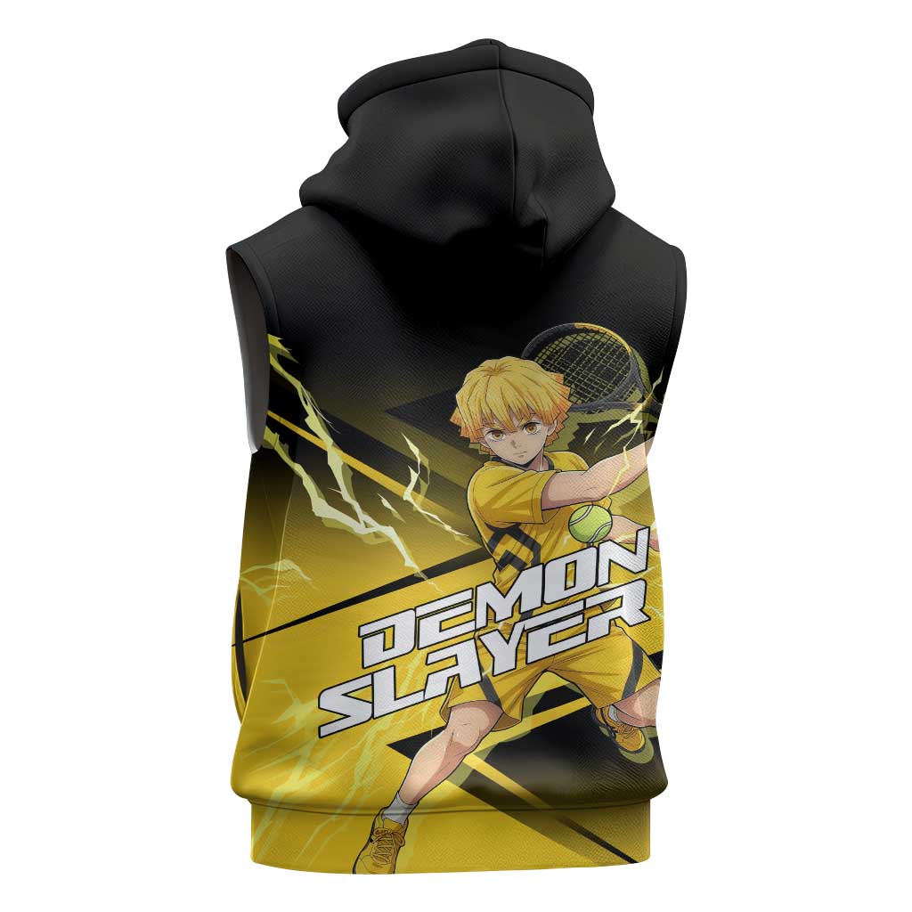 Zenitsu Agatsuma Thunder Smash Sleeveless Hoodie Sporty Anime Mashup Style