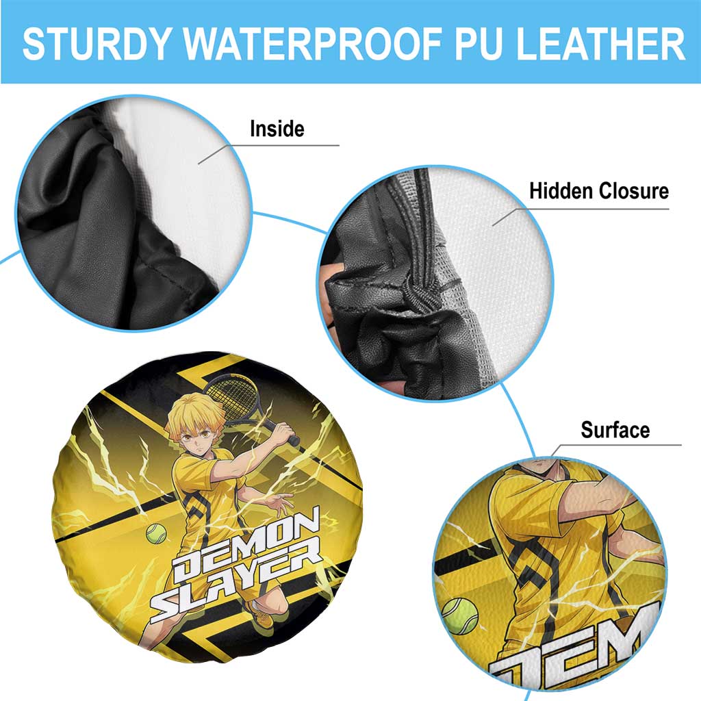 Zenitsu Agatsuma Thunder Smash Spare Tire Cover Sporty Anime Mashup Style
