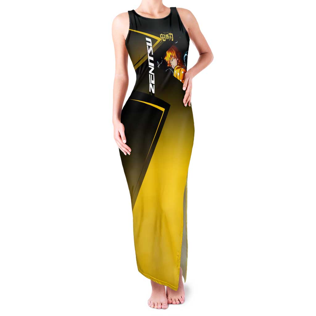 Zenitsu Agatsuma Thunder Smash Tank Maxi Dress Sporty Anime Mashup Style