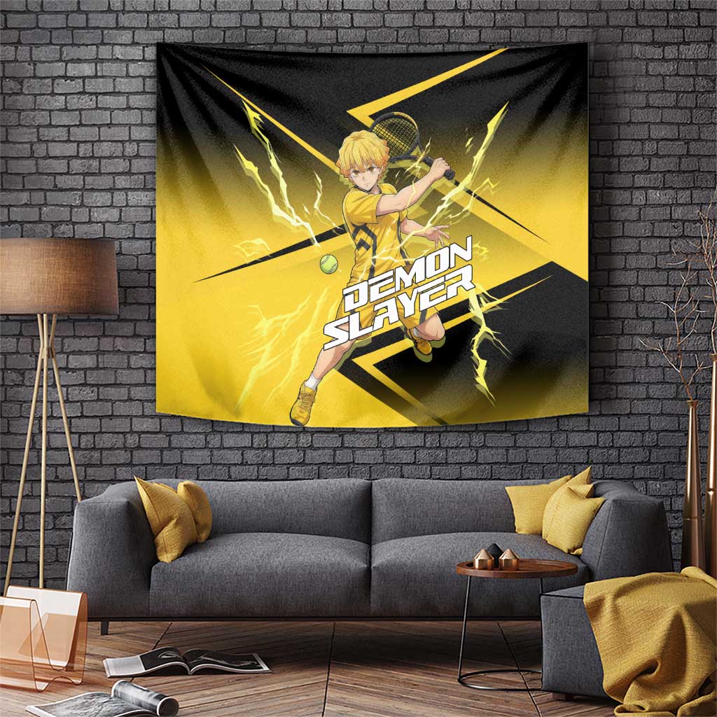 Zenitsu Agatsuma Thunder Smash Tapestry Sporty Anime Mashup Style