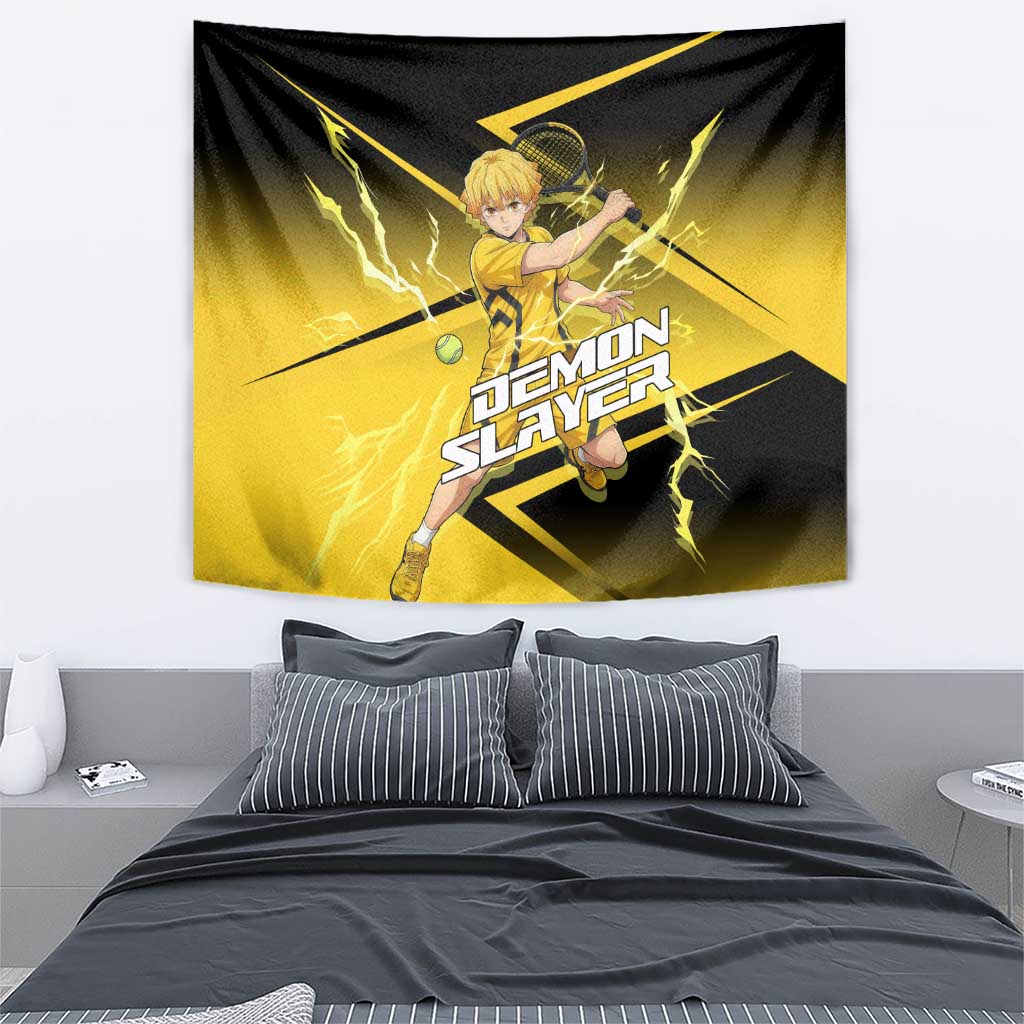 Zenitsu Agatsuma Thunder Smash Tapestry Sporty Anime Mashup Style
