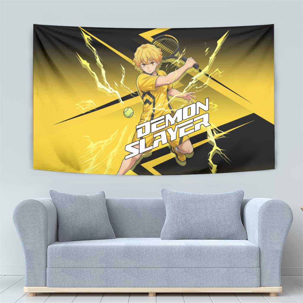 Zenitsu Agatsuma Thunder Smash Tapestry Sporty Anime Mashup Style