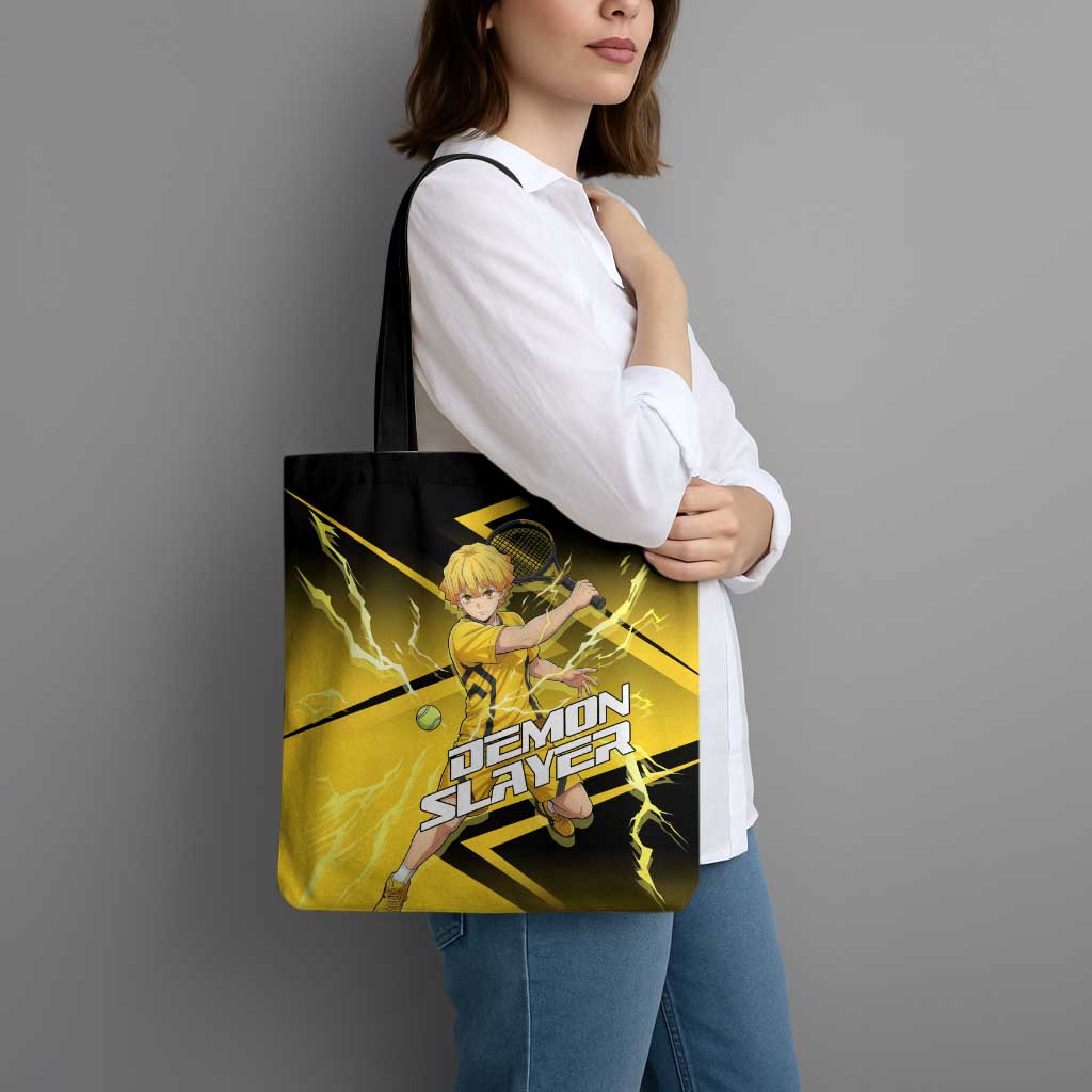 Zenitsu Agatsuma Thunder Smash Tote Bag Sporty Anime Mashup Style