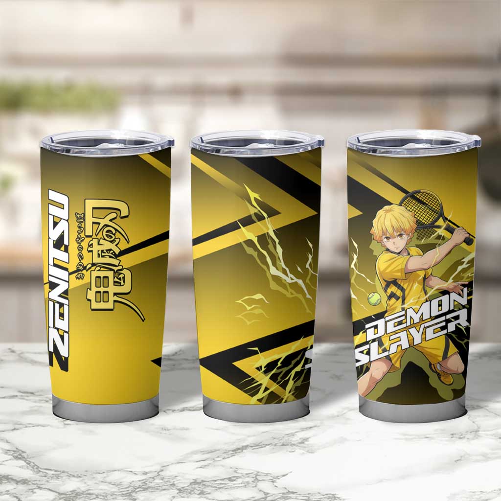 Zenitsu Agatsuma Thunder Smash Tumbler Cup Sporty Anime Mashup Style