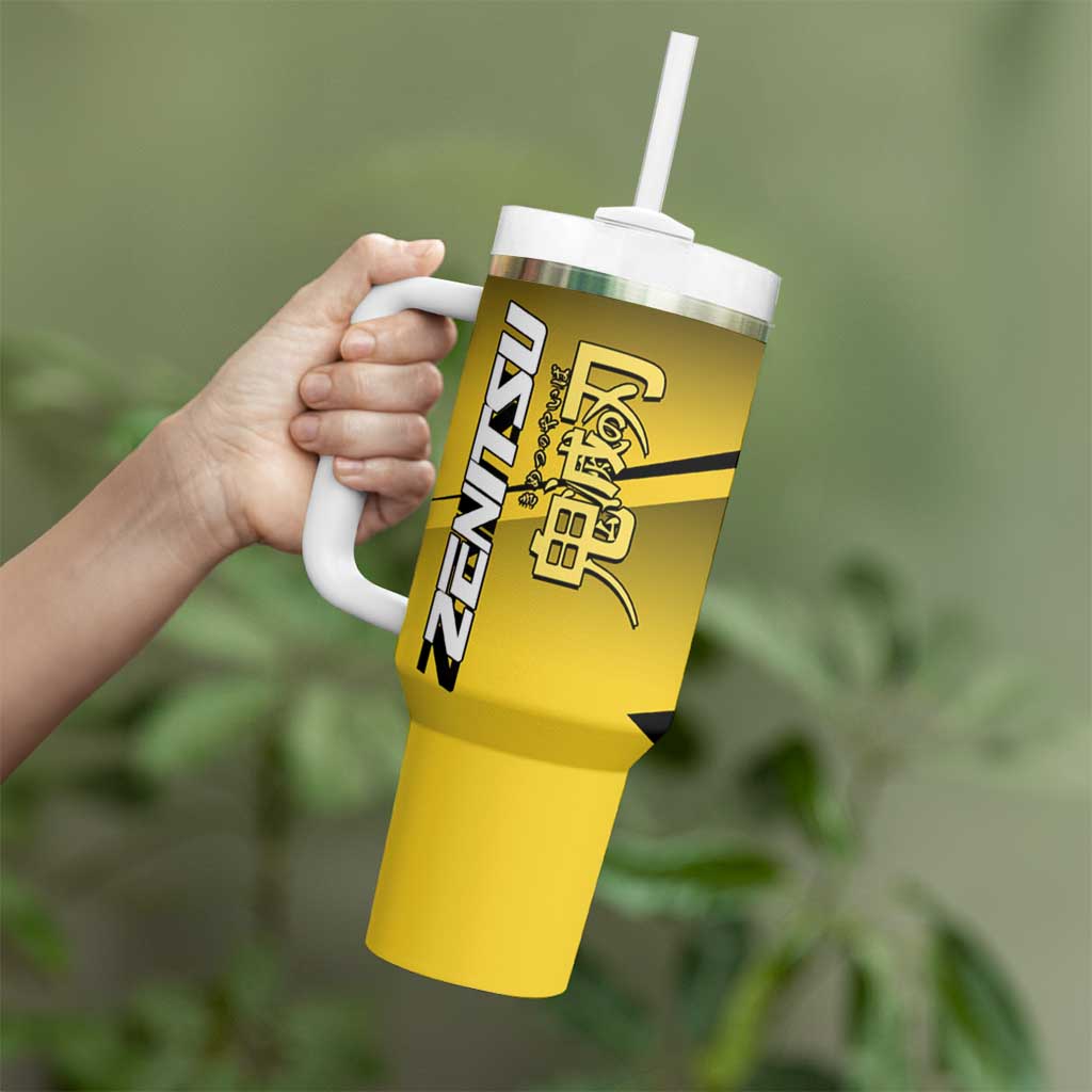 Zenitsu Agatsuma Thunder Smash Tumbler With Handle Sporty Anime Mashup Style
