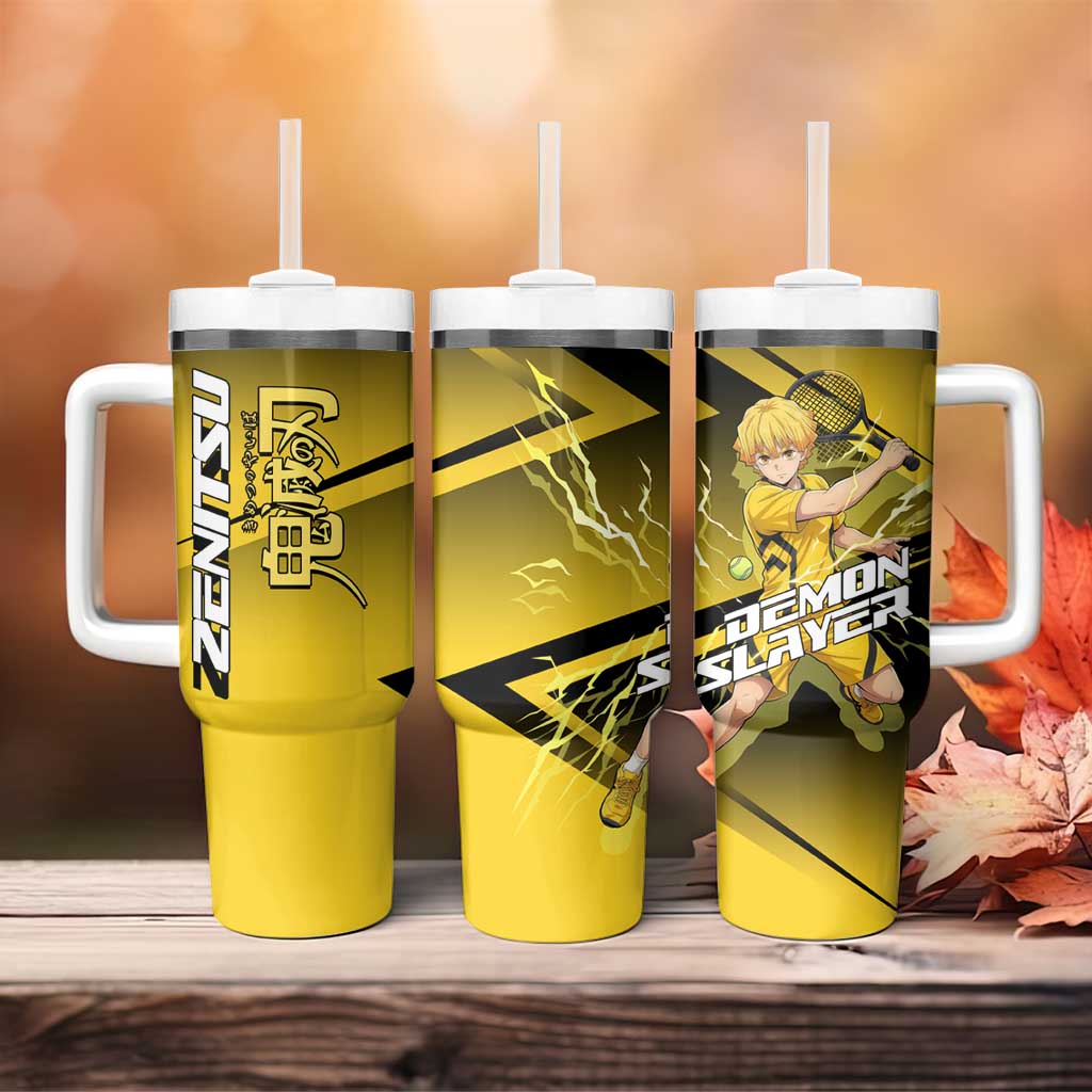 Zenitsu Agatsuma Thunder Smash Tumbler With Handle Sporty Anime Mashup Style