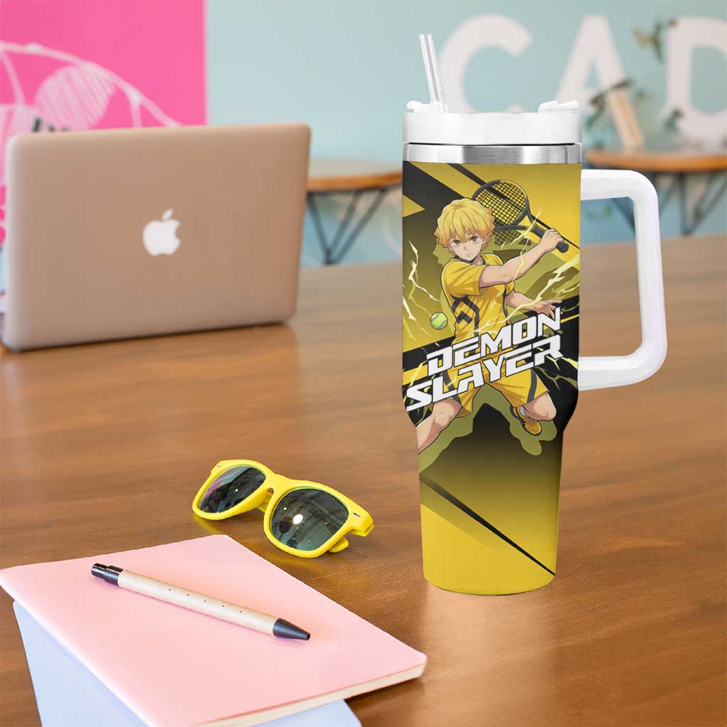 Zenitsu Agatsuma Thunder Smash Tumbler With Handle Sporty Anime Mashup Style