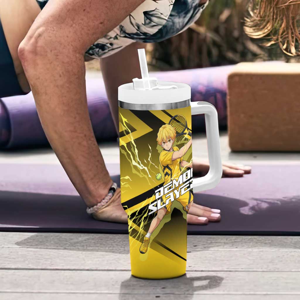 Zenitsu Agatsuma Thunder Smash Tumbler With Handle Sporty Anime Mashup Style