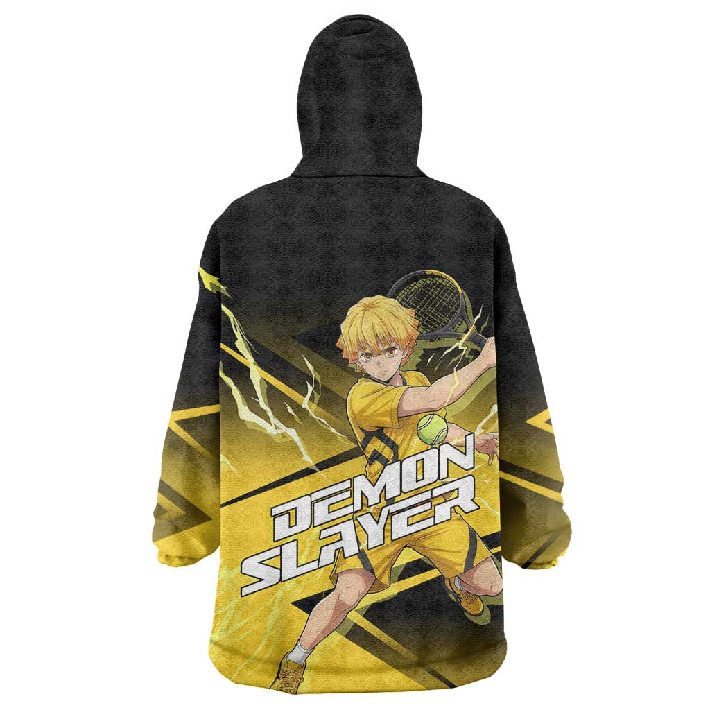 Zenitsu Agatsuma Thunder Smash Wearable Blanket Hoodie Sporty Anime Mashup Style