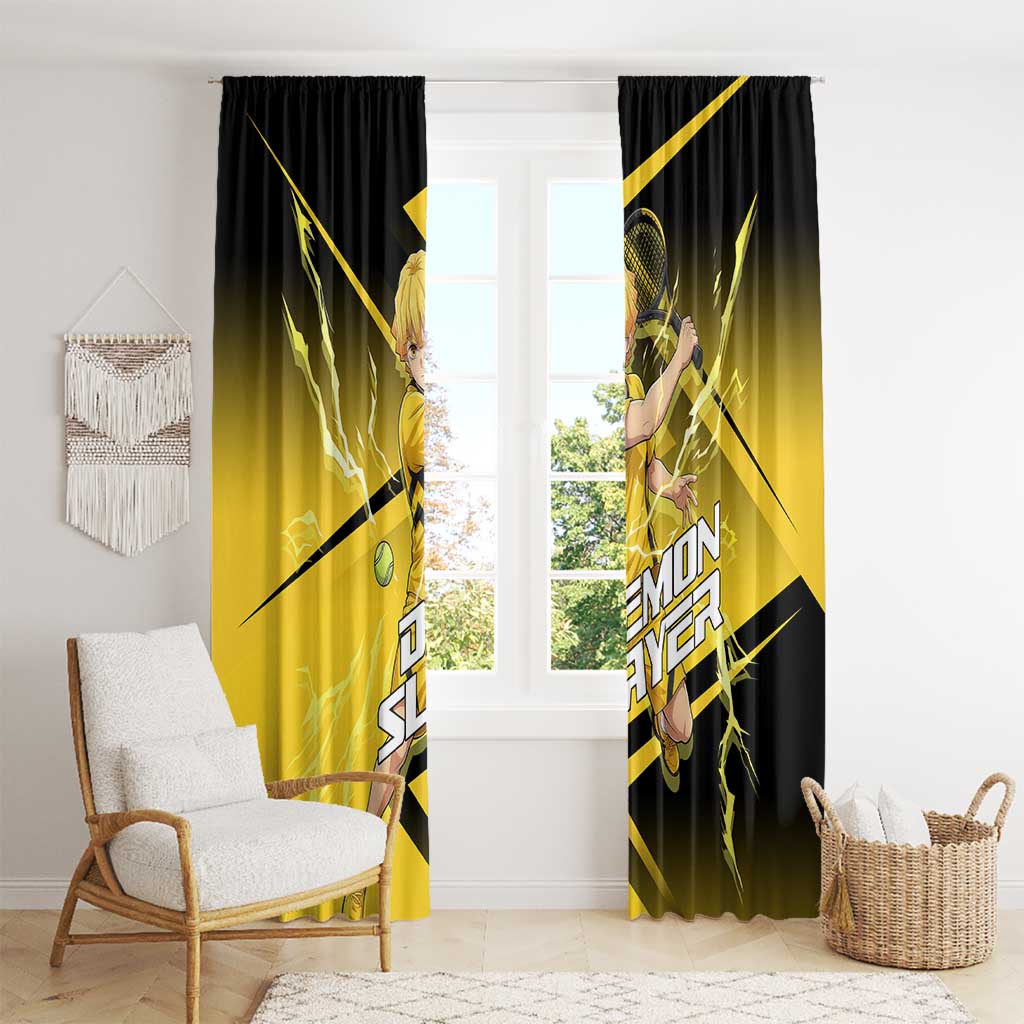 Zenitsu Agatsuma Thunder Smash Window Curtain Sporty Anime Mashup Style