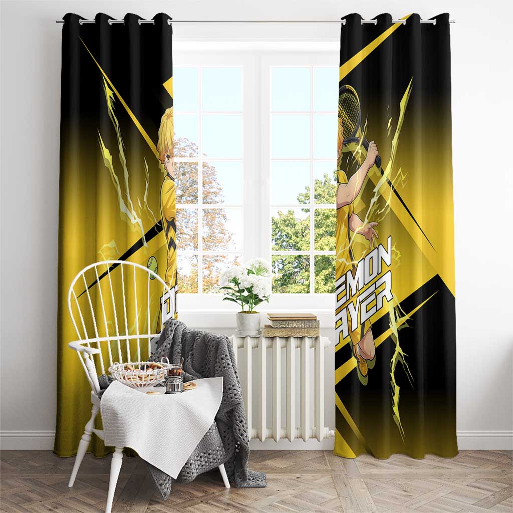 Zenitsu Agatsuma Thunder Smash Window Curtain Sporty Anime Mashup Style