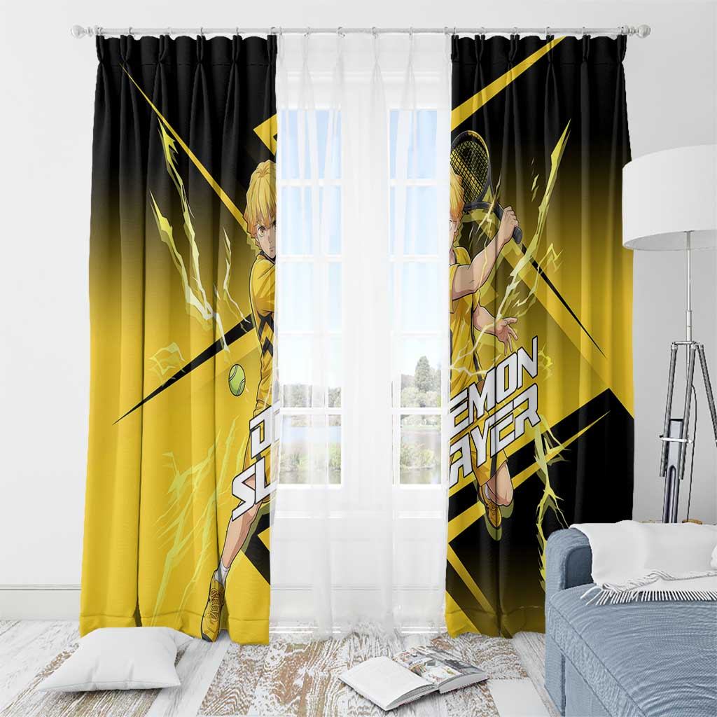 Zenitsu Agatsuma Thunder Smash Window Curtain Sporty Anime Mashup Style