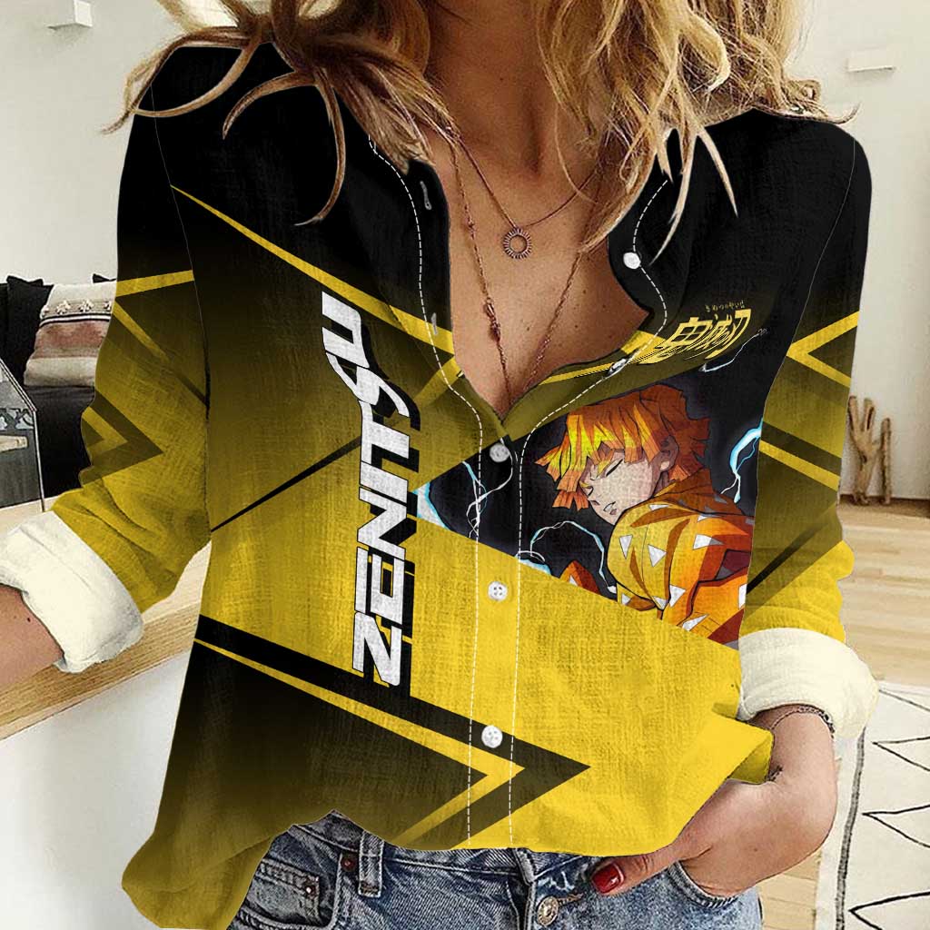 Zenitsu Agatsuma Thunder Smash Women Casual Shirt Sporty Anime Mashup Style