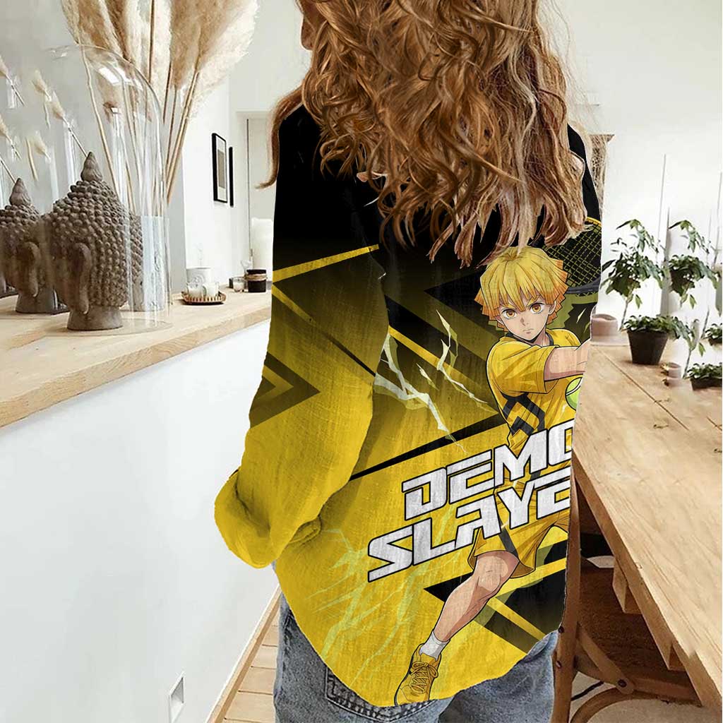 Zenitsu Agatsuma Thunder Smash Women Casual Shirt Sporty Anime Mashup Style