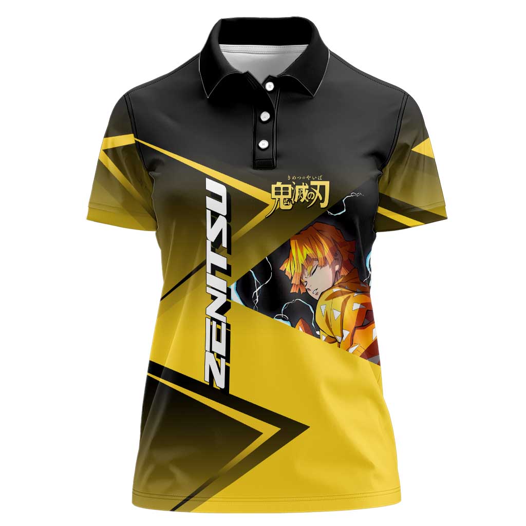 Zenitsu Agatsuma Thunder Smash Women Polo Shirt Sporty Anime Mashup Style