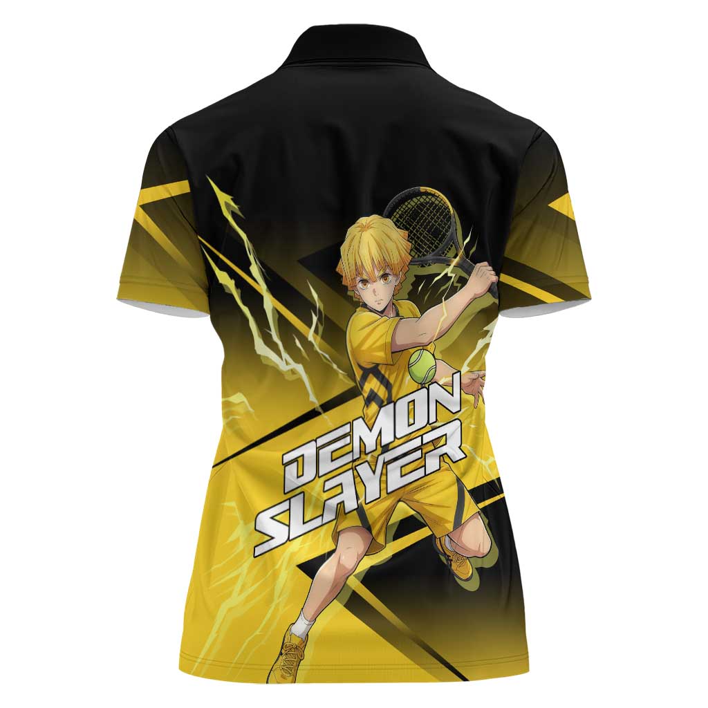 Zenitsu Agatsuma Thunder Smash Women Polo Shirt Sporty Anime Mashup Style