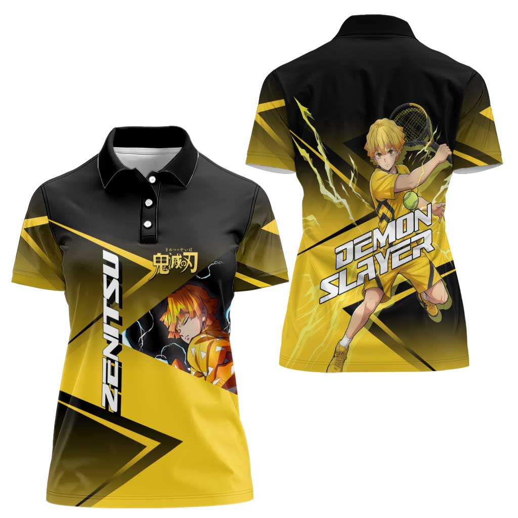 Zenitsu Agatsuma Thunder Smash Women Polo Shirt Sporty Anime Mashup Style