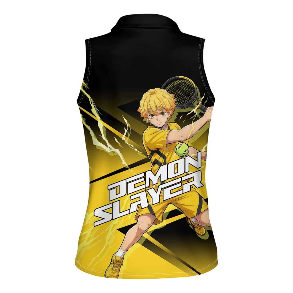 Zenitsu Agatsuma Thunder Smash Women Sleeveless Polo Shirt Sporty Anime Mashup Style