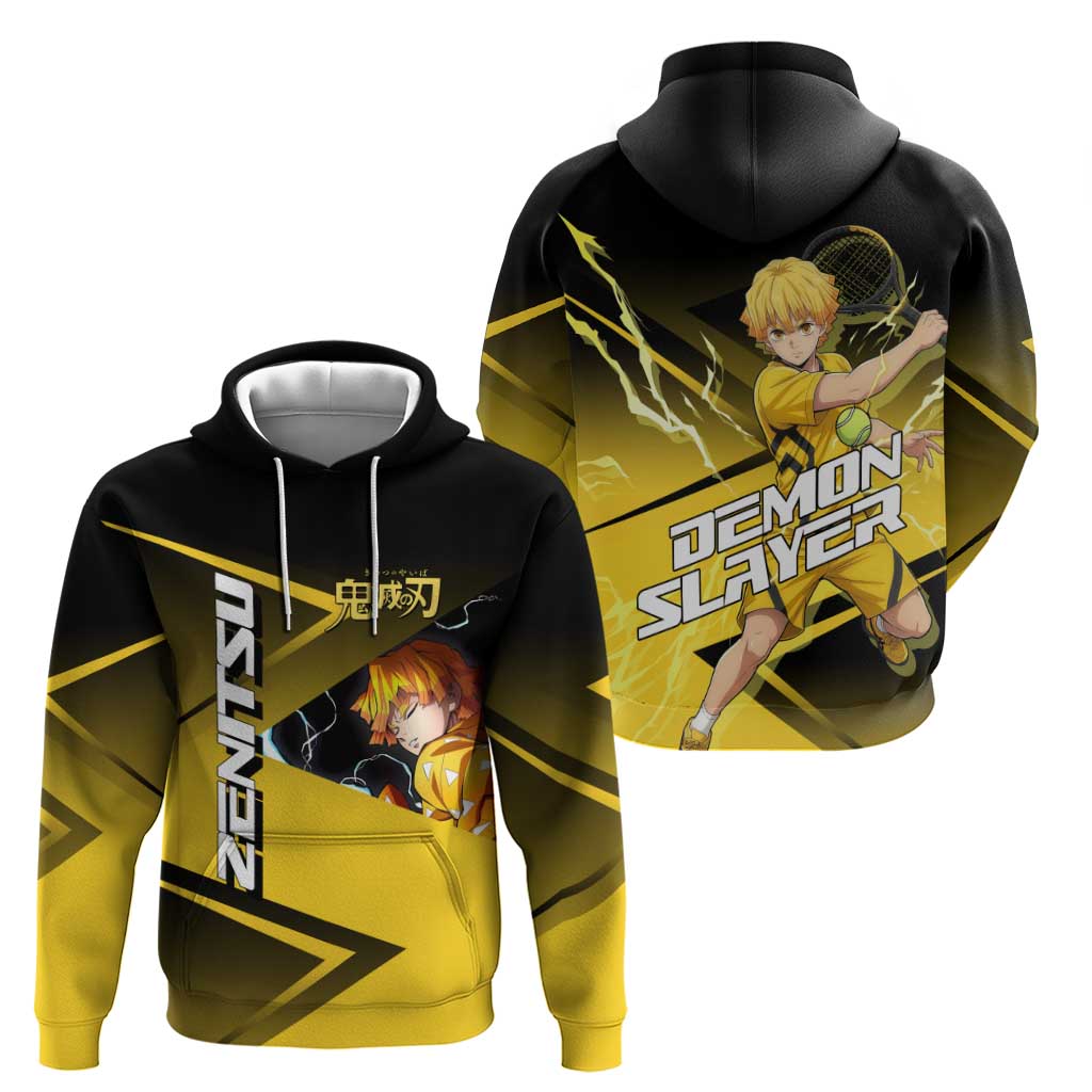 Zenitsu Agatsuma Thunder Smash Zip Hoodie Sporty Anime Mashup Style
