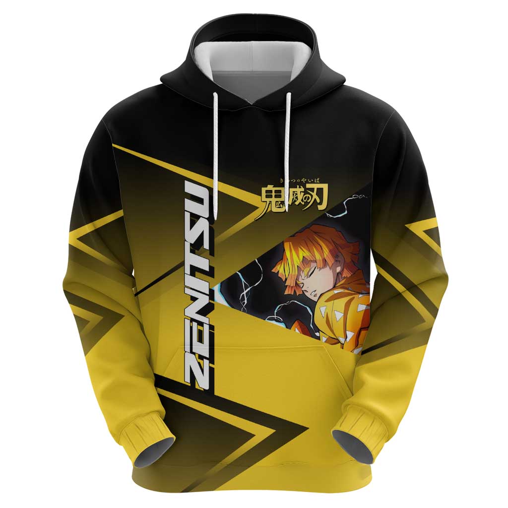 Zenitsu Agatsuma Thunder Smash Zip Hoodie Sporty Anime Mashup Style