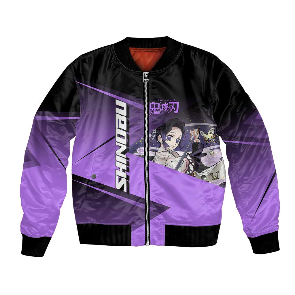 Shinobu Kocho Insect Rally Bomber Jacket Sporty Anime Mashup Style
