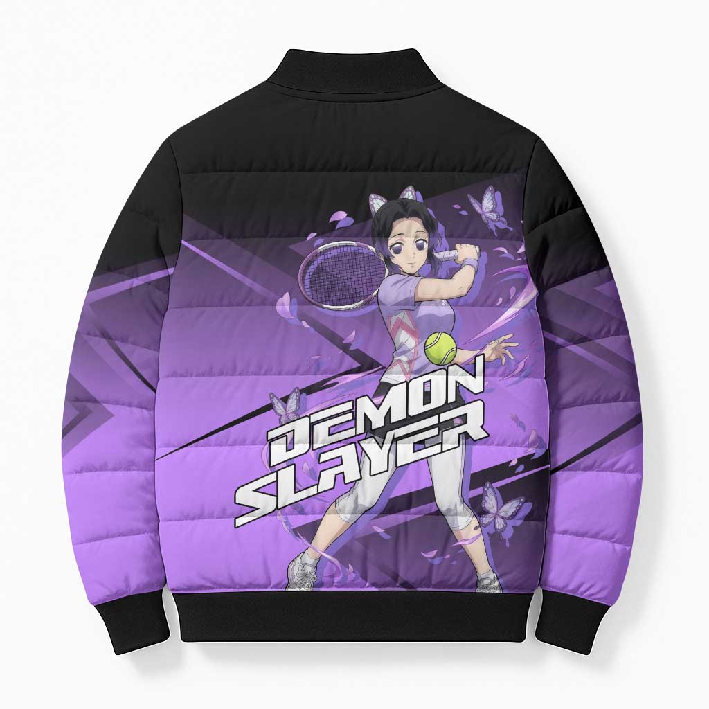 Shinobu Kocho Insect Rally Bomber Puffer Jacket Sporty Anime Mashup Style