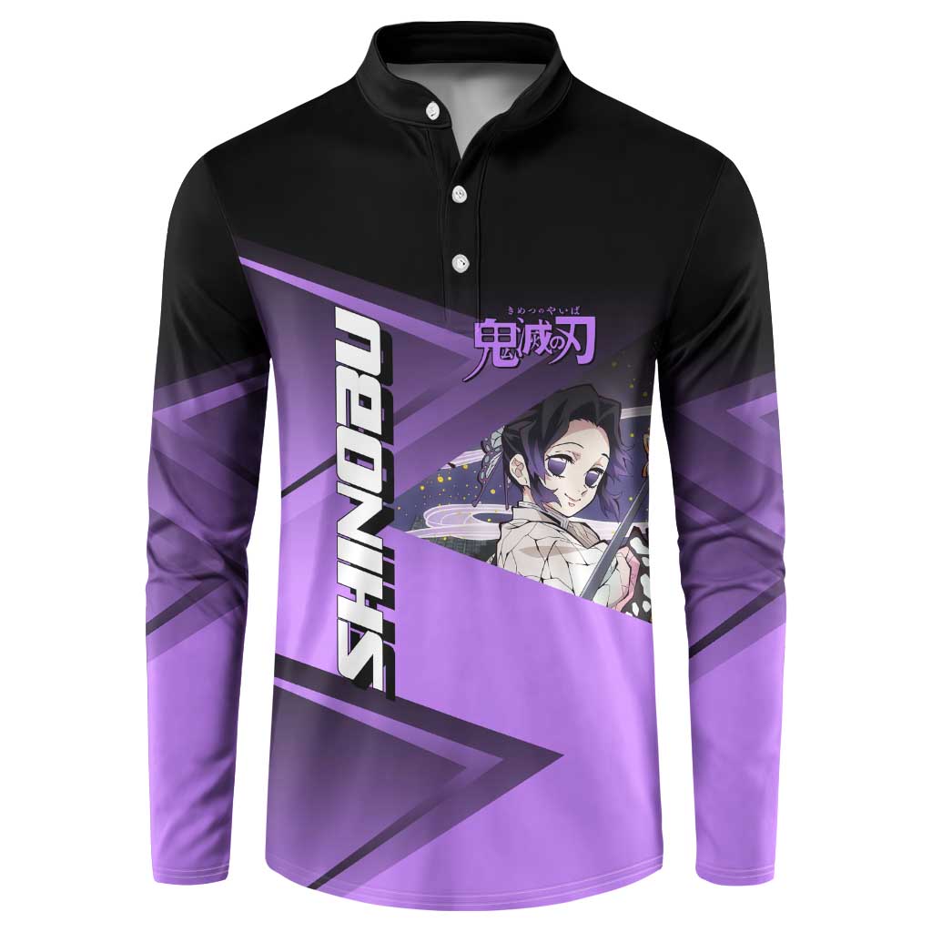 Shinobu Kocho Insect Rally Button Sweatshirt Sporty Anime Mashup Style