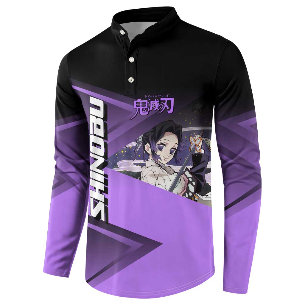 Shinobu Kocho Insect Rally Button Sweatshirt Sporty Anime Mashup Style