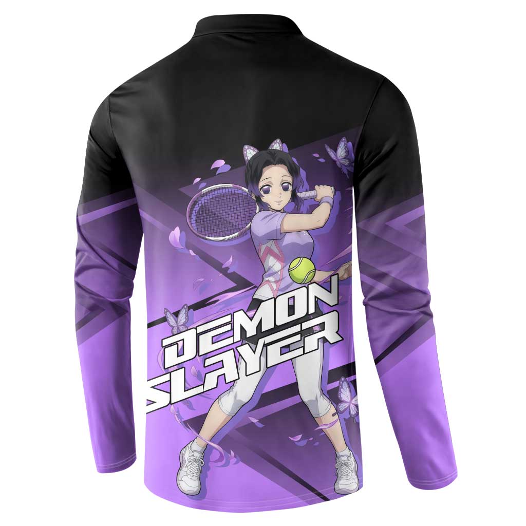 Shinobu Kocho Insect Rally Button Sweatshirt Sporty Anime Mashup Style