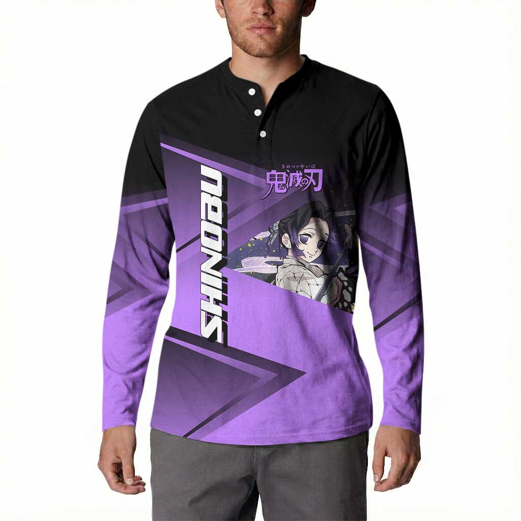 Shinobu Kocho Insect Rally Button Sweatshirt Sporty Anime Mashup Style