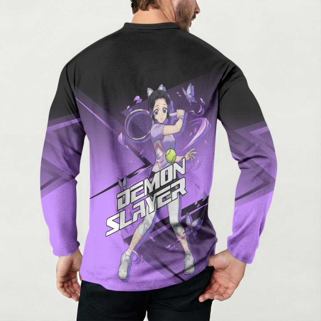 Shinobu Kocho Insect Rally Button Sweatshirt Sporty Anime Mashup Style