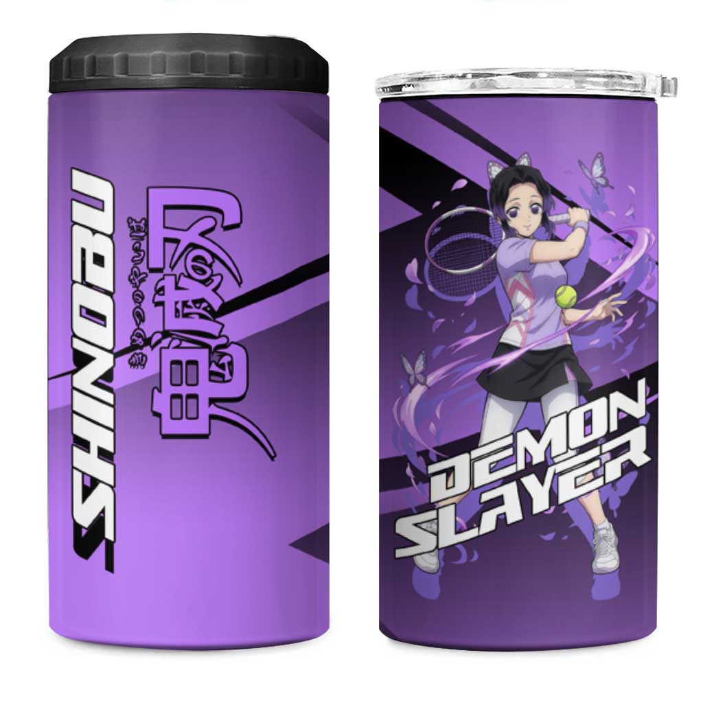 Shinobu Kocho Insect Rally 4 in 1 Can Cooler Tumbler Sporty Anime Mashup Style